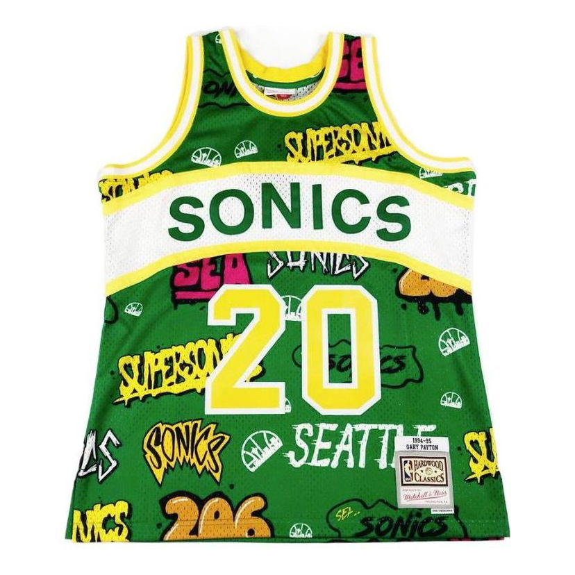 Majica brez rokavov Mitchell & Ness Gary Payton Seattle Supersonics Hardwood Classics Jersey Zelena | TFSM4768-SSU98GPAGREN
