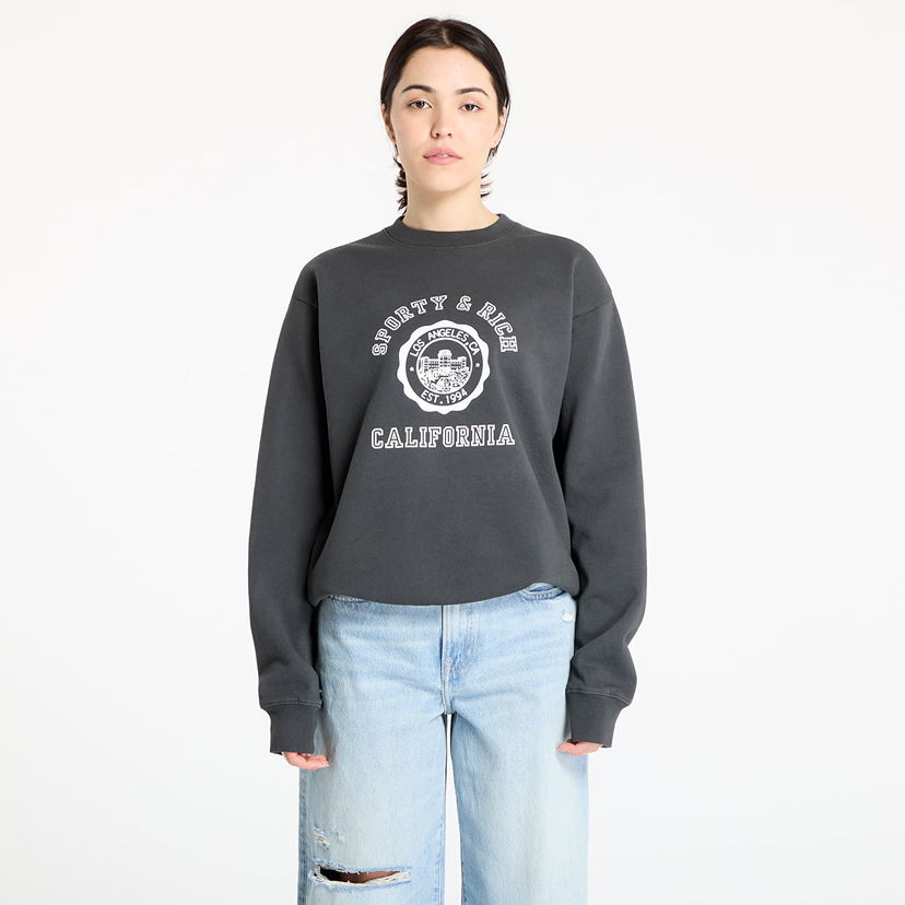 Pulover Sporty & Rich Sporty & Rich California Emblem Crewneck Sweatshirt Siva | ST071622508BA02