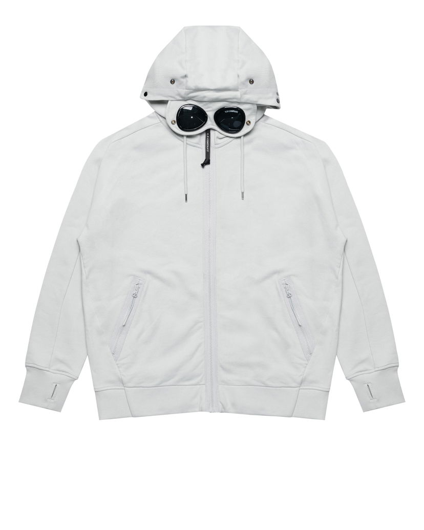 Pulover C.P. Company C.P. Company Diagonal Raised Fleece Goggle Zip Hoodie Siva | 18CMSS028A005086W-800