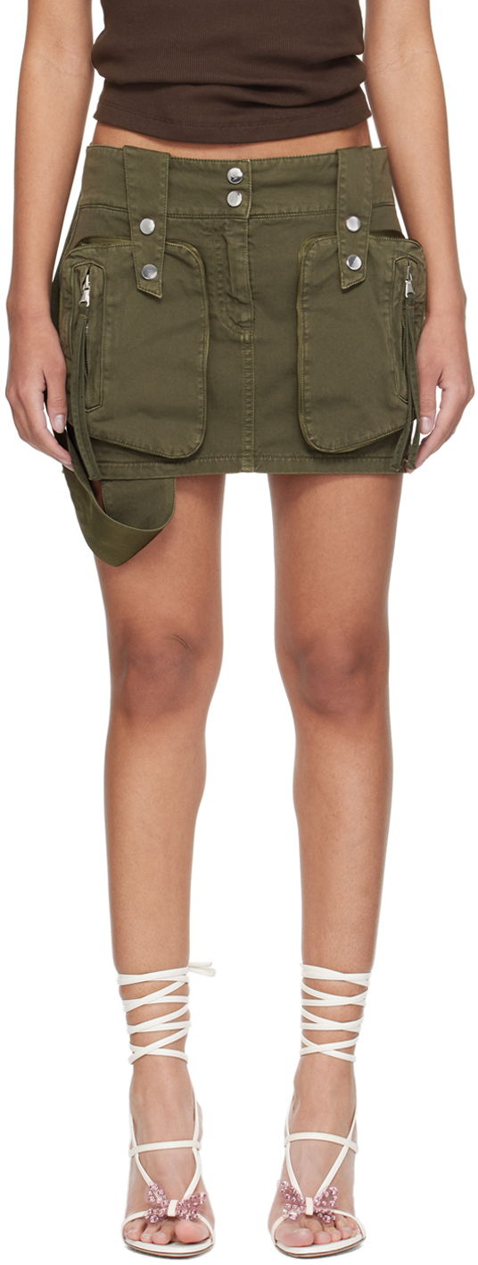 Krila Blumarine Cargo Pocket Denim Miniskirt Zelena | P422J109A