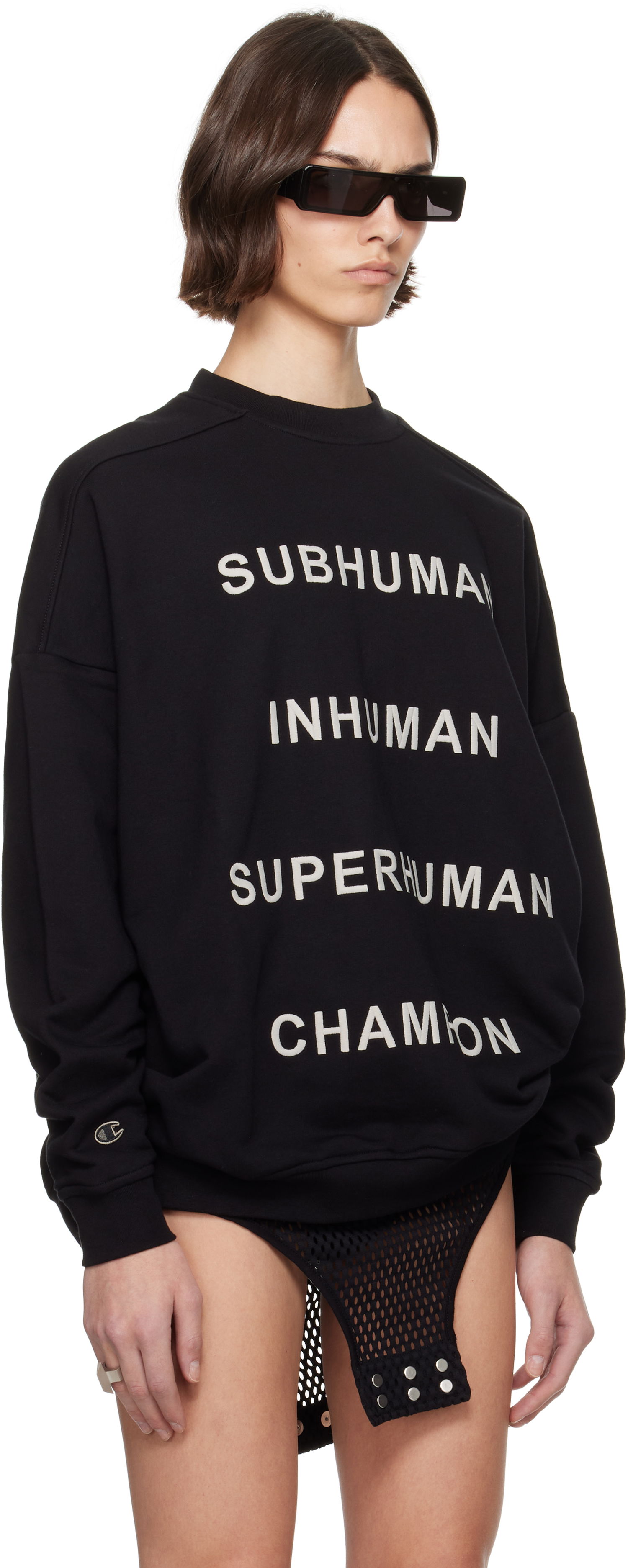 Pulover Rick Owens Rick Owens Champion Edition Jumbo Sweatshirt Črna | CW01E1669 CHFE, 1