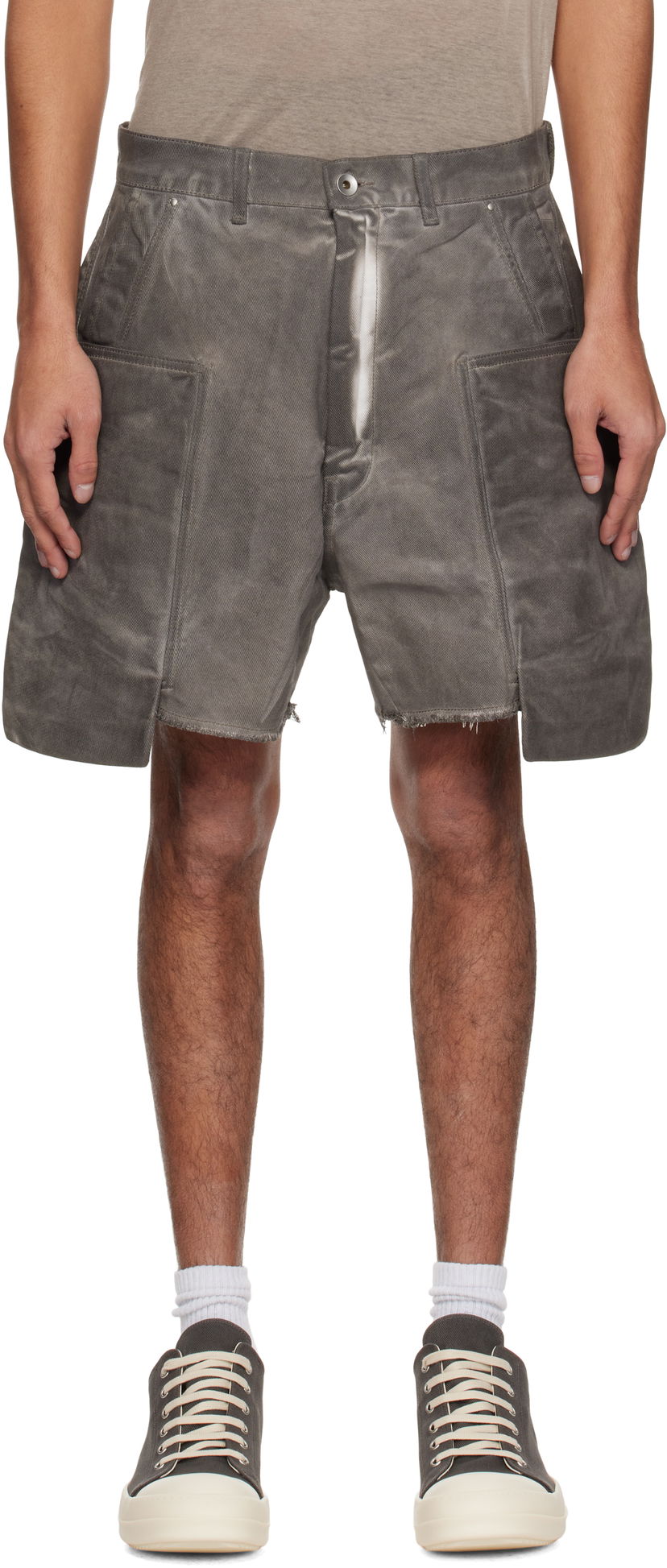 Kratke hlače Rick Owens Rick Owens DRKSHDW Hollywood Stefan Cargo Denim Shorts Siva | DU01E3358 DCF