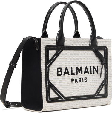 Tote bag Balmain Balmain B-Army Small Raffia Tote Črna | EN0FE900TCRB, 1