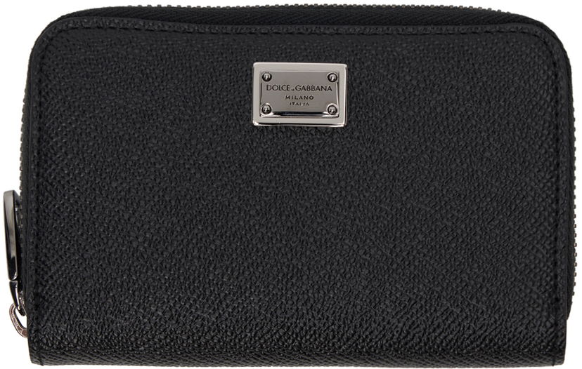 Denarnica Dolce & Gabbana Black Dauphine Zip Bifold Wallet Črna | BP2522AG219