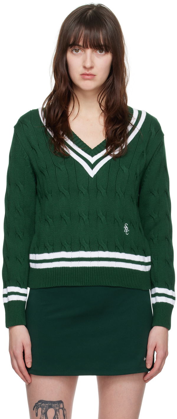 Pleteni pulover Sporty & Rich 'SRC' Sweater Zelena | WSAW233FO
