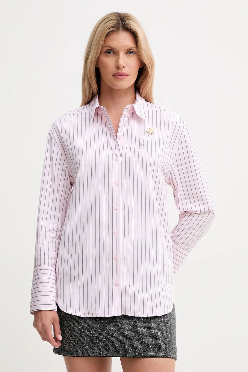 Srajce KENZO Kenzo Relaxed Fit Striped Shirt Roza | FF62CH2549LU