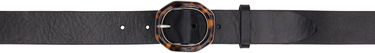 Pasovi rag & bone Rag & Bone Audrey Tortoiseshell Buckle Leather Belt Črna | WJW25SB1043LE43, 0
