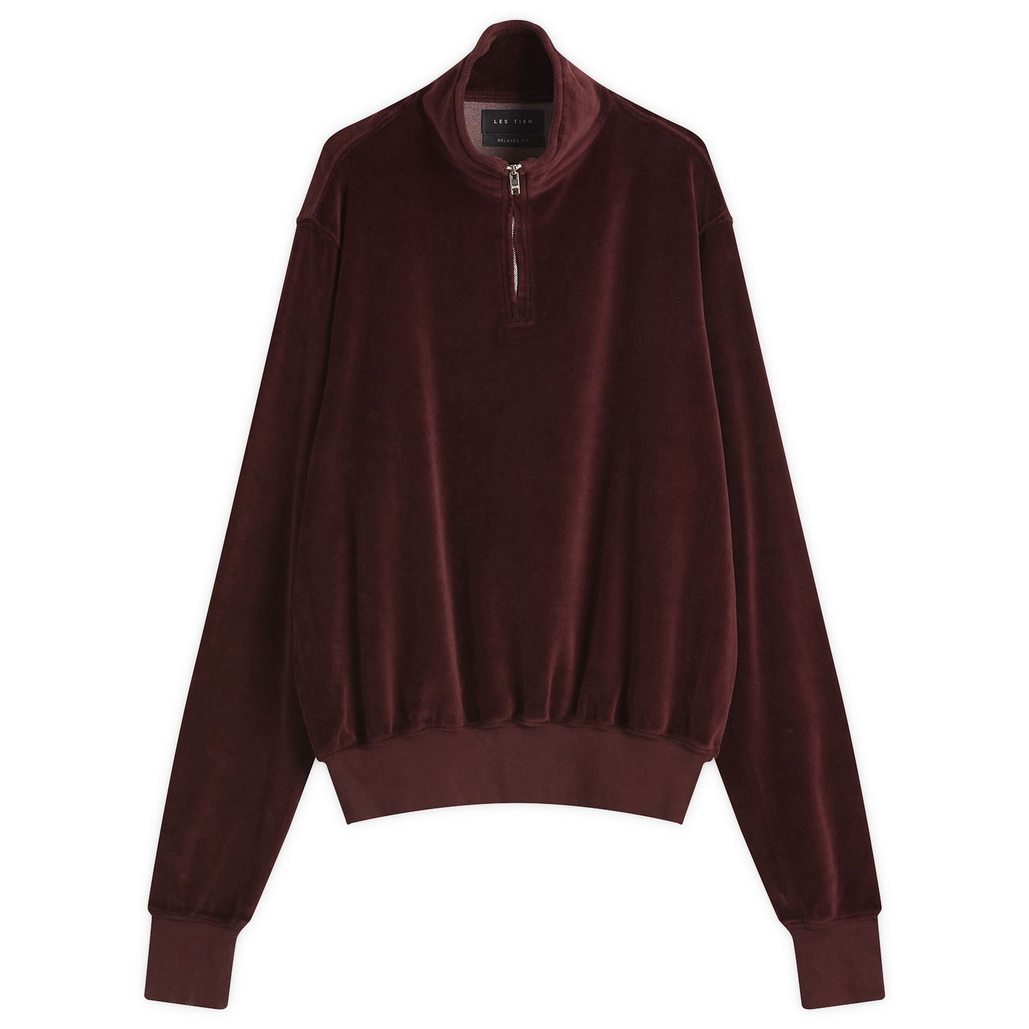 Pleteni pulover LES TIEN Les Tien Velour Half Zip Yacht Pullover, Size Large Bordo | VL-1114-WRM, 1
