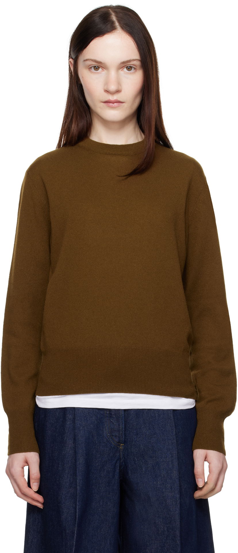 Pleteni pulover A.P.C. Anastasia Barbieri Edition Lucia Crewneck Sweater Rjava | WSABB-F23397