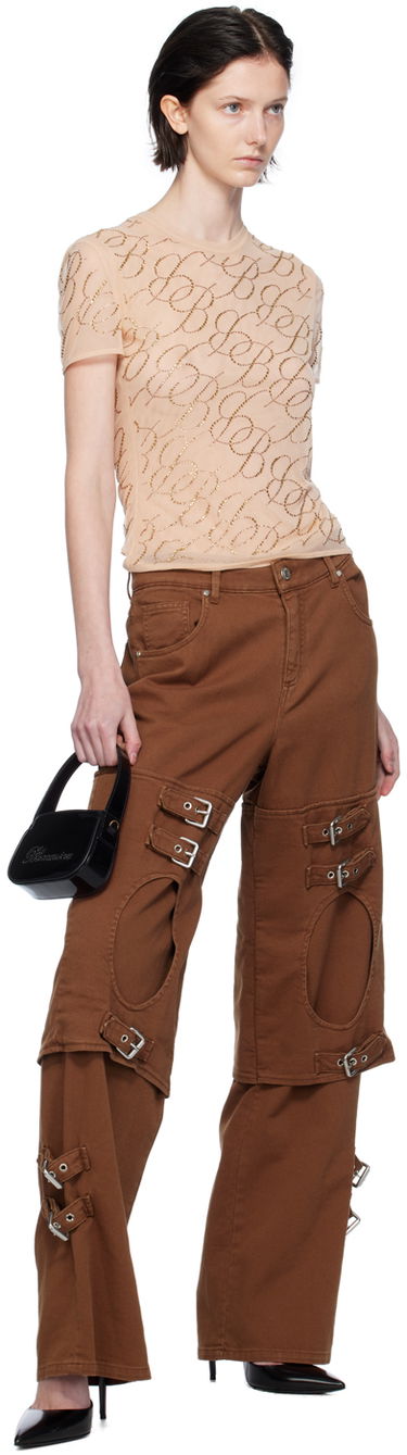 Cargo hlače Blumarine Blumarine Boyfriend Cutout Buckle Jeans Rjava | A344J046A, 3