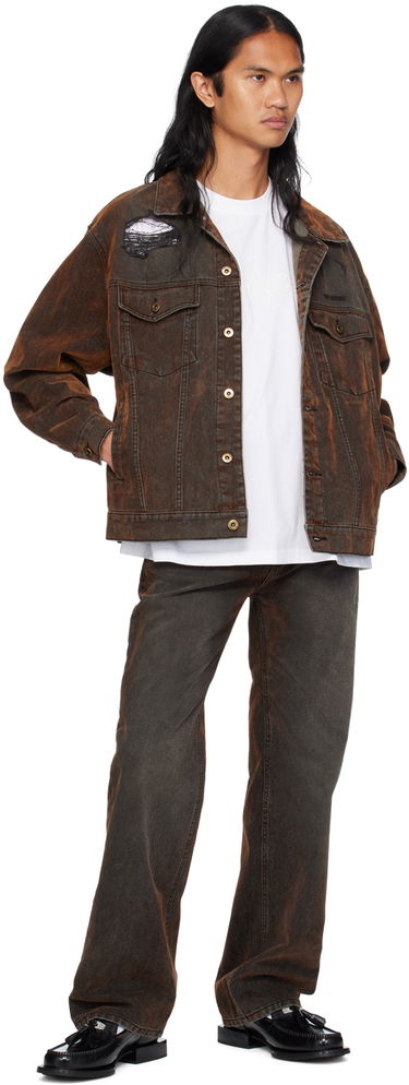 Kavbojke We11done We11done Flocked Jeans Rjava | WD-DP2-24-318-M-BK, 3