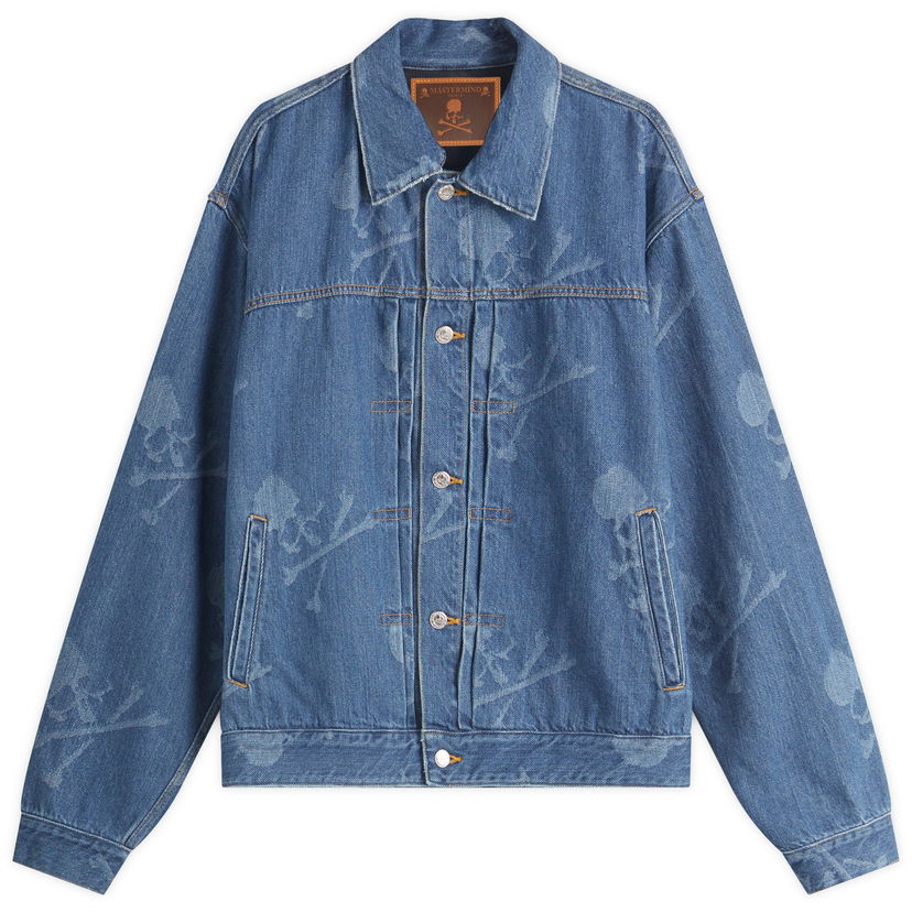 Jakna Mastermind WORLD Mastermind World Monogram Denim Jacket, Size M Modra | MW25S14-BL001-000