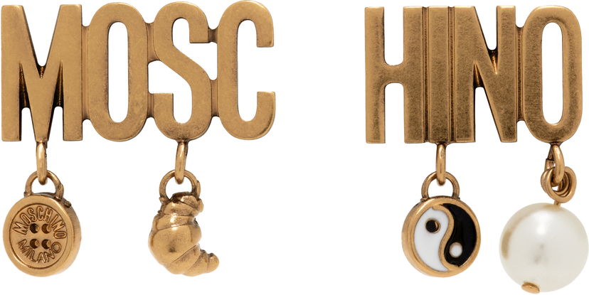 Uhani Moschino Moschino Lettering Drop Earrings Kovinski | 25171A913684081607