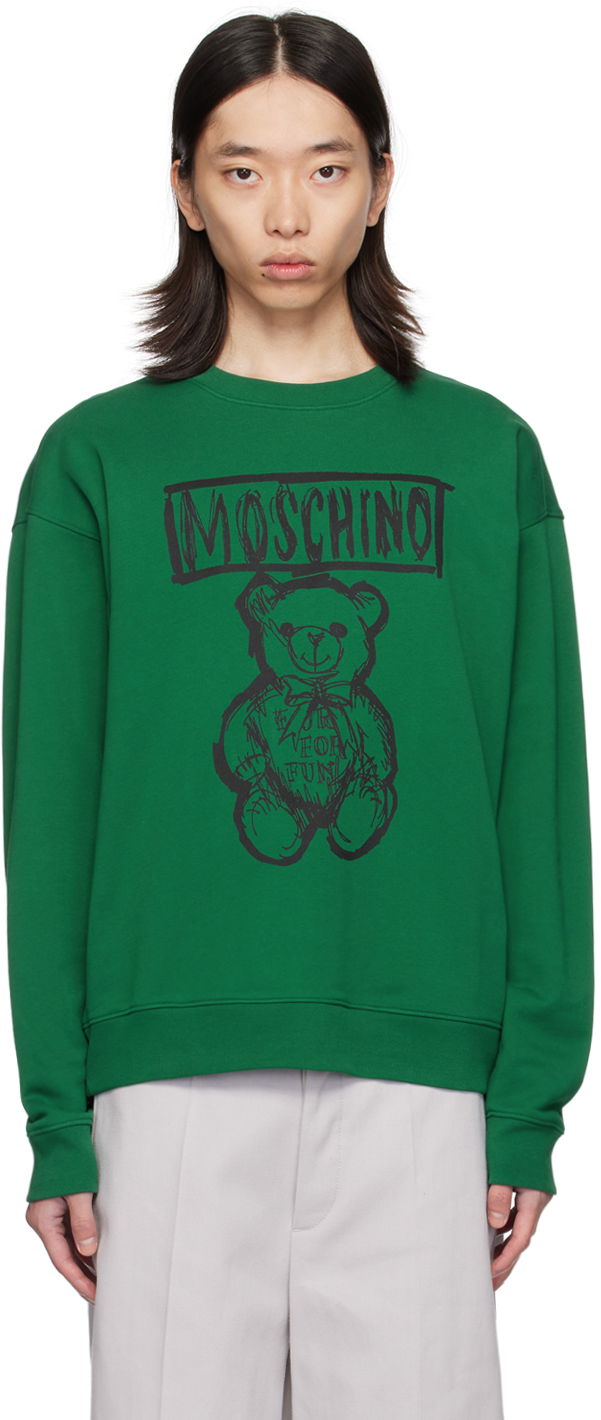 Pulover Moschino Teddy Bear Graphic Sweatshirt Zelena | 242ZRV172770281389