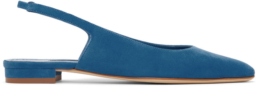 Obleke Manolo Blahnik Manolo Blahnik Sawra Slingback Ballerina Flats Modra | 125-2929