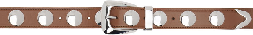 Pasovi Khaite KHAITE Benny Studded Leather Belt Rjava | 10014-930