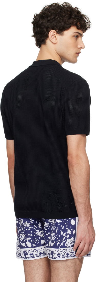 Polo majica Orlebar Brown Orlebar Brown Roddy Open Knit Polo Črna | 277989, 2