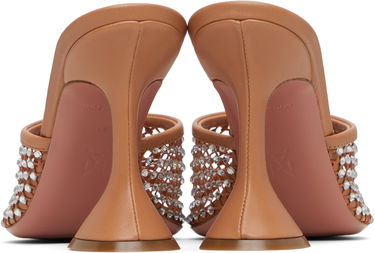 Nega čevljev Amina Muaddi Amina Muaddi Lupita Crystal Net Heeled Sandals Bež | LUPITA CRYSTAL NET SLIPPER 95, 1