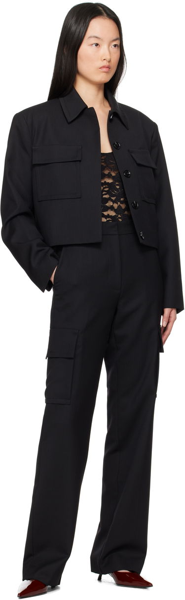 Jakna Anine Bing ANINE BING Dayton Cropped Flap Pocket Jacket Črna | A-01-10630-BLK26, 3