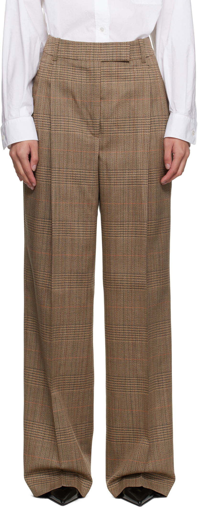 Hlače Róhe Róhe Mid-Waist Tailored Trousers Rjava | 416-30-080