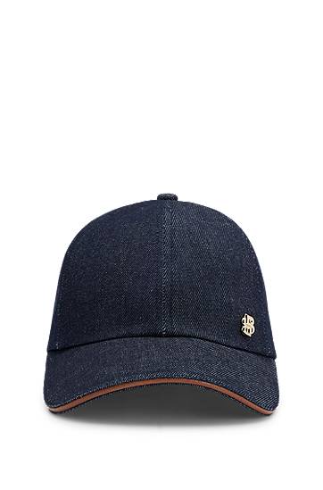 Kapa BOSS Denim Baseball Cap with Monogram Mornarica | 50544421