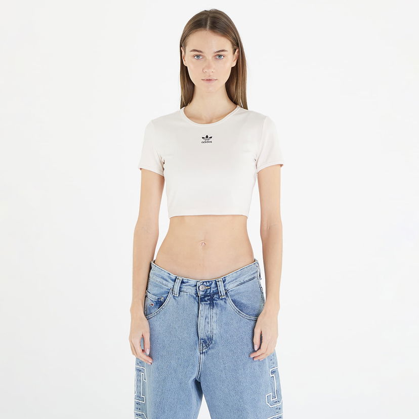 Krop-top adidas Originals Essentials Rib Tee Turkizna | IJ7804