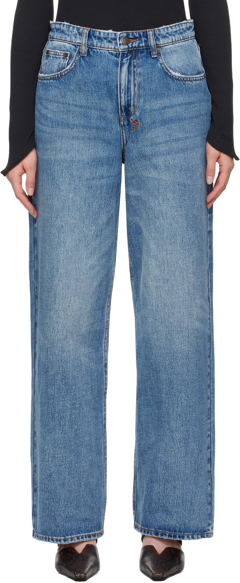 Kavbojke Ksubi Ksubi Empire Wide Leg Jeans Modra | WSP25DJ023