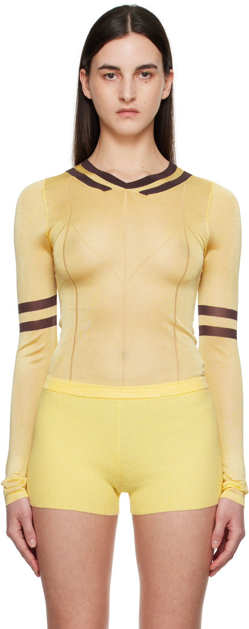 Majica Miaou Miaou Monica Long Sleeve Top Rumena | 7158SRKBUT