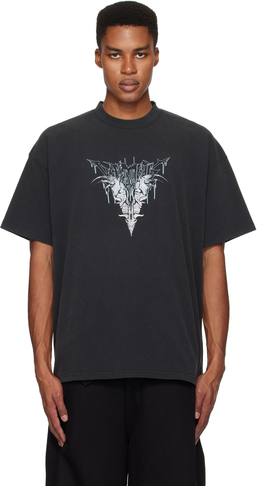 Majica VETEMENTS Vetements Bone 'V' Graphic Regular T-Shirt Črna | UA66TR670B