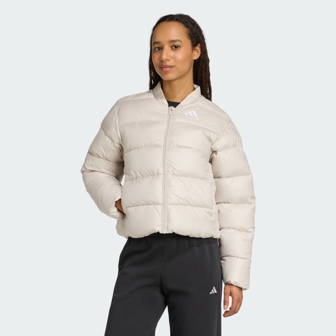 Puhovka adidas Performance Essentials Climawarm Synthetic Down Puffer Jacket Bež | JX7826, 0