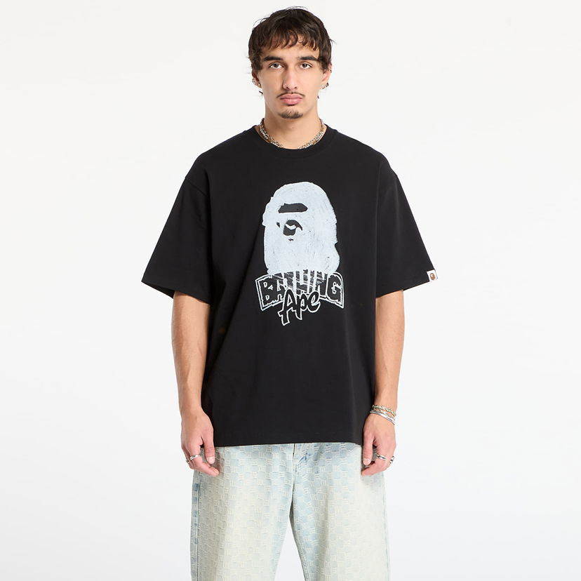 Majica BAPE Hand Drawn Ape Head Relaxed Fit T-Shirt Črna | 001TEL801333MBLK