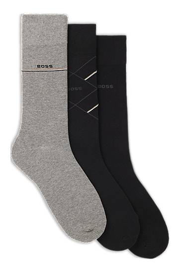 Nogavice BOSS Three pairs of regular-length logo socks Večbarvna | 50547840, 0