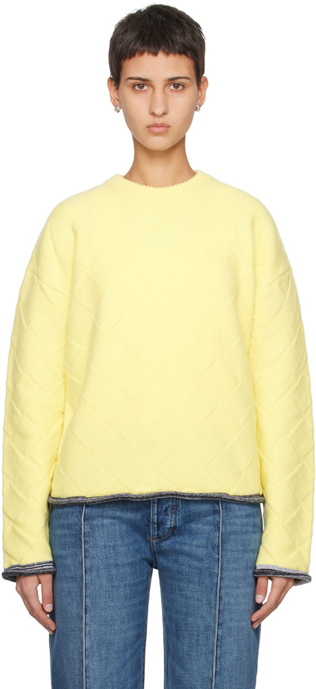 Pleteni pulover Bottega Veneta Intreccio Knit Sweater Rumena | 776138 V36Y0