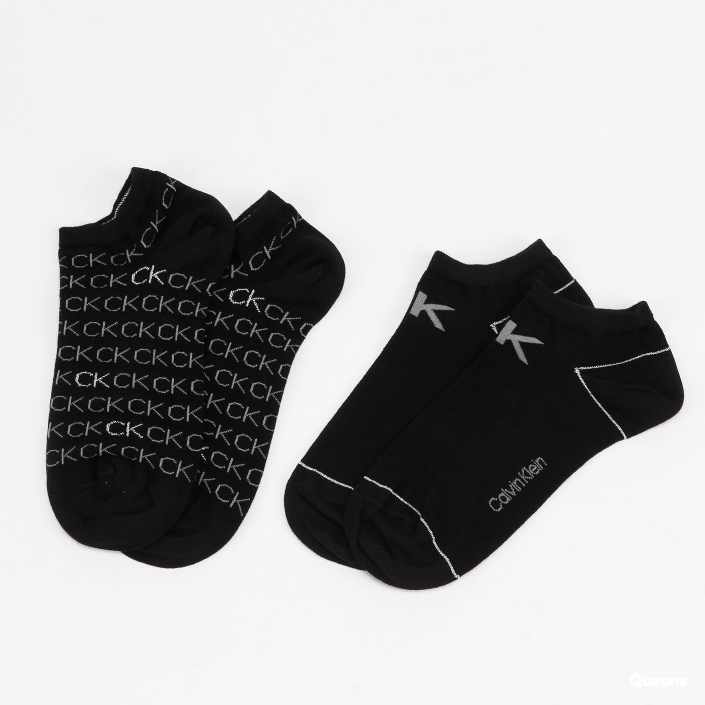 Nogavice CALVIN KLEIN Liner Repeat Logo 2Pack Črna | 701218779 001, 1