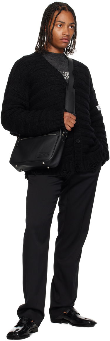 Torba za čez ramo Maison Margiela MM6 Maison Margiela Leather Messenger Bag Črna | SB6ZH0025 P8326, 3