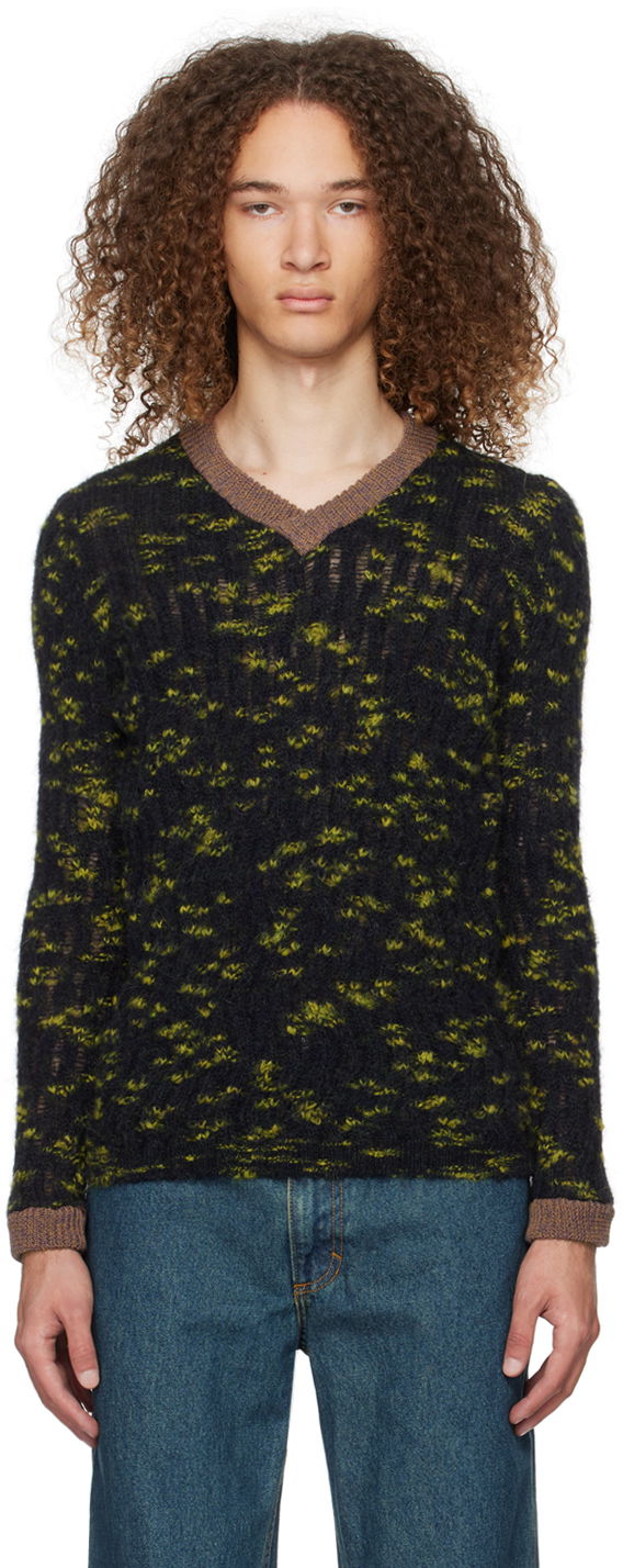 Pleteni pulover Eckhaus Latta Plume Sweater Črna | 8058-EL-PS24-C - CELESTIAL