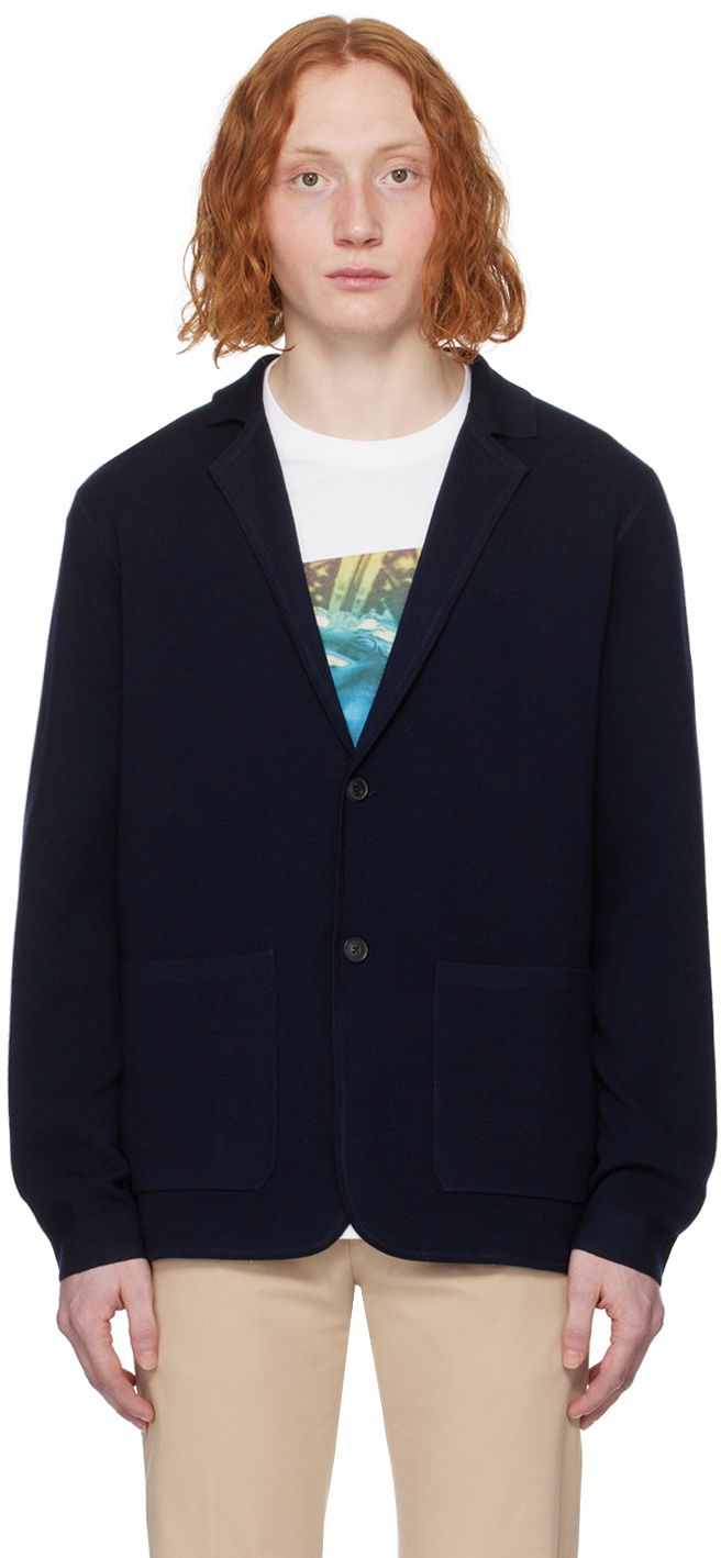 Pleteni pulover Paul Smith Paul Smith Notched Lapel Knit Jacket Mornarica | M1R-580X-M01795-49