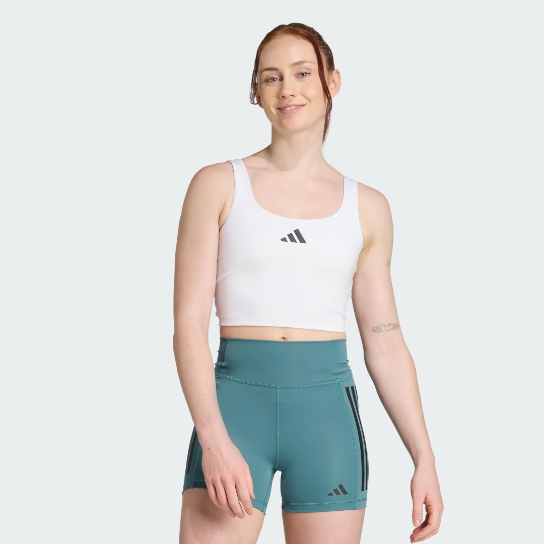 Modrček adidas Performance Power Light Support Training Crop Top Bela | JZ6028, 0