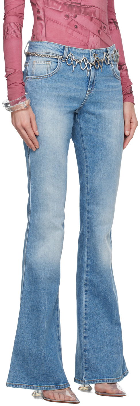 Kavbojke Blumarine Blumarine Five-Pocket Flare Jeans Modra | P422J127A, 1