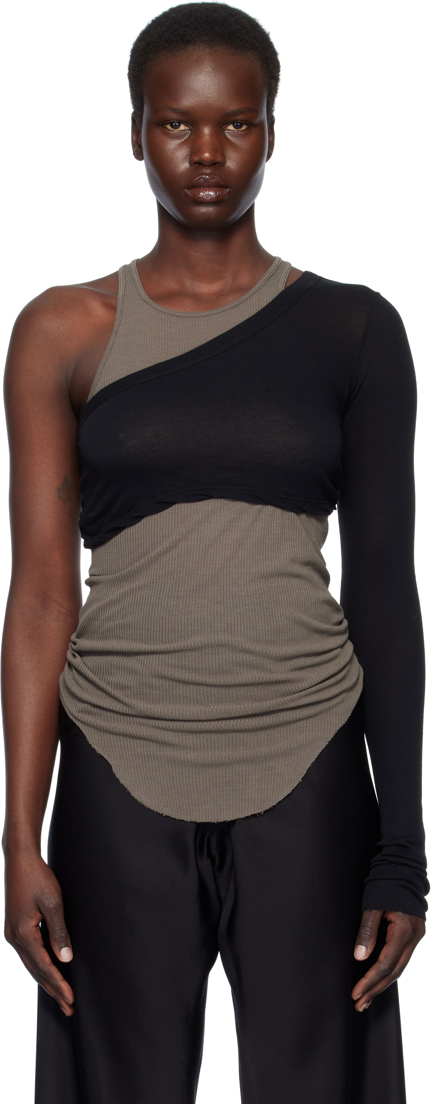 Majica brez rokavov Rick Owens Rick Owens Porterville Ziggy Sleeveless Top Siva | RP01E7215 UC, 0