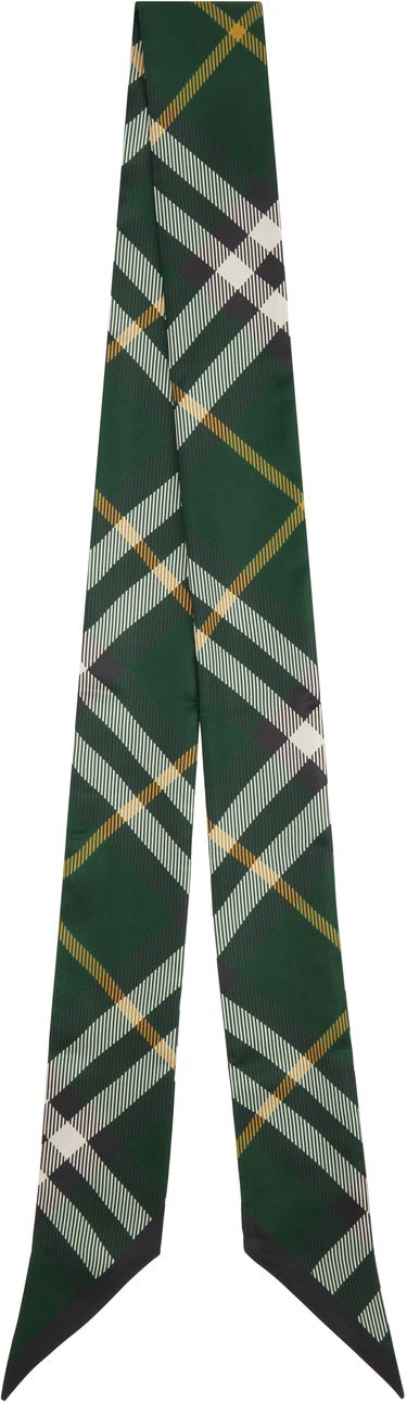 Šala Burberry Skinny Silk Scarf with a Check Pattern Zelena | 8095832, 0
