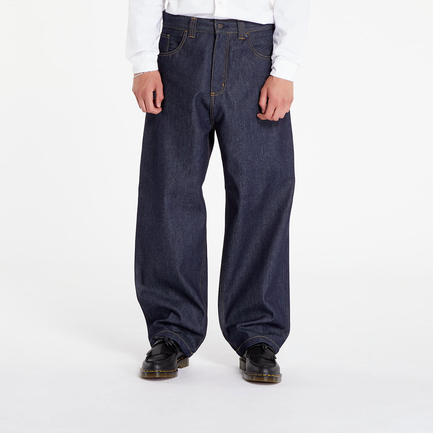 Hlače Carhartt WIP Pants Brandon Pant Blue Rigid Mornarica | I031246.0101, 0