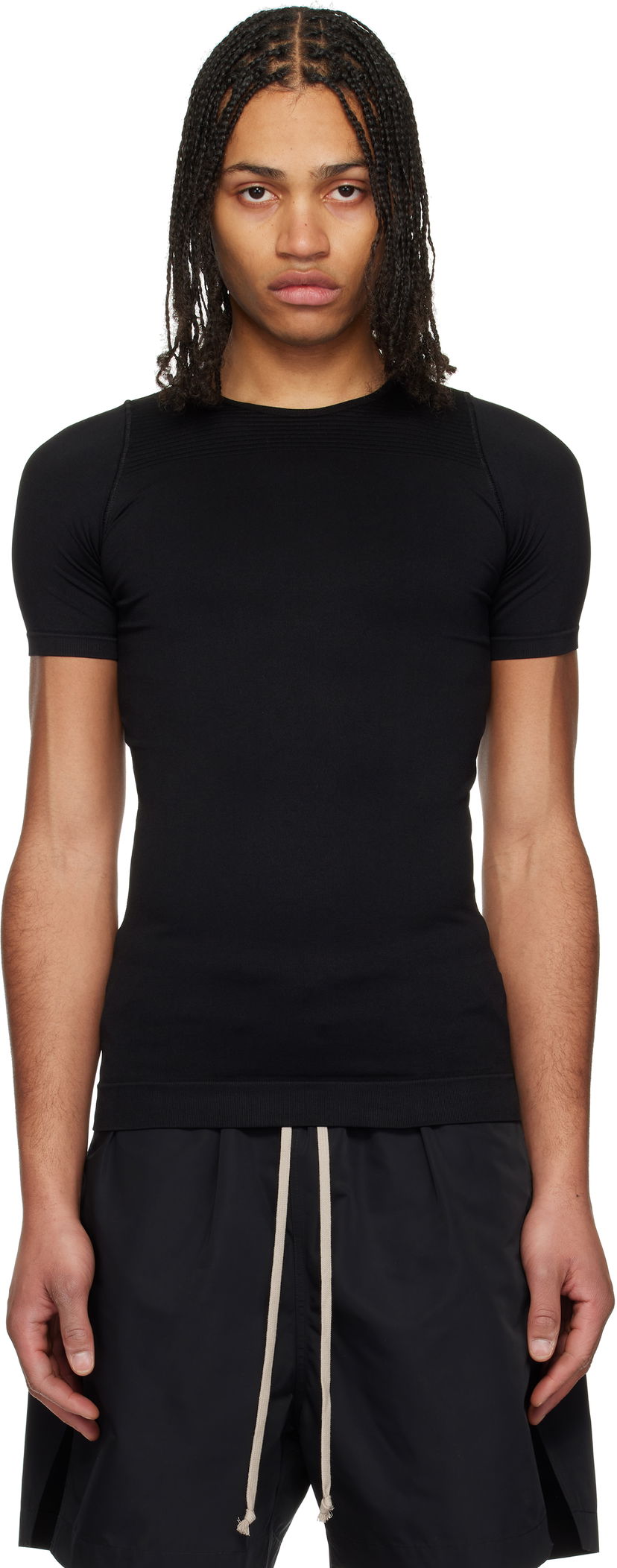 Majica Rick Owens Rick Owens Hollywood Active Knit Short Sleeve T-Shirt Črna | RU01E5692 KSP