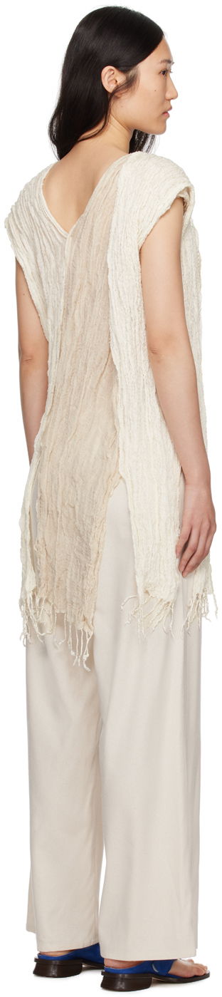 Majica brez rokavov Baserange Baserange Frayed Crinkled Tunic Bež | TOSC-SI-SP24, 2