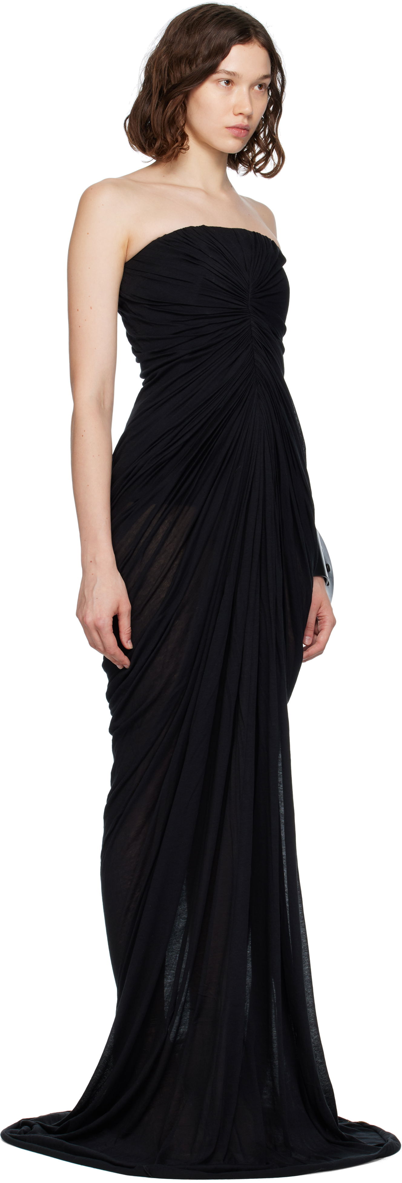 Obleke Rick Owens Rick Owens Concordians Bustier Unstable Maxi Dress Črna | RP02E4513 UC, 1