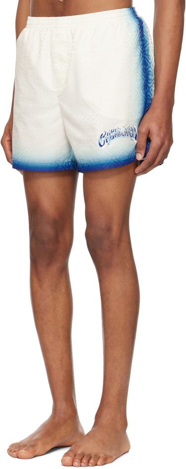 Kopalke Casablanca Casablanca Printed Jacquard Monogram Swim Shorts Bela | MS25-TR-224-01, 3