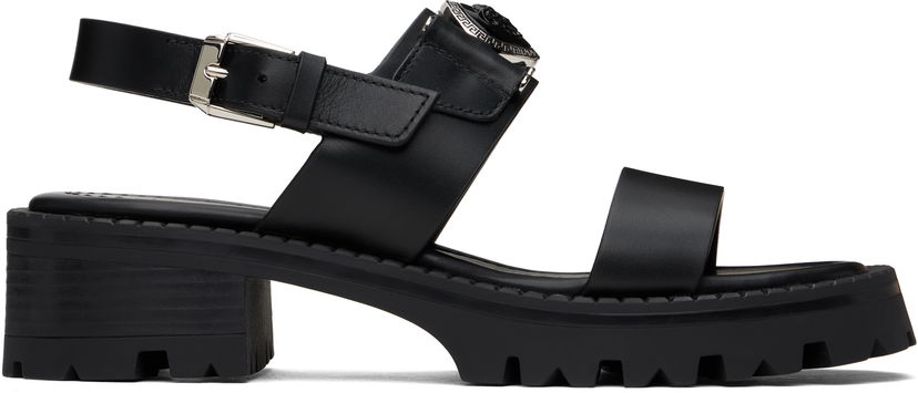 Superge in čevlji Versace Medusa Buckle Platform Block-Heel Sandals 80 mm Črna | 1015472_1A04174_1B00P