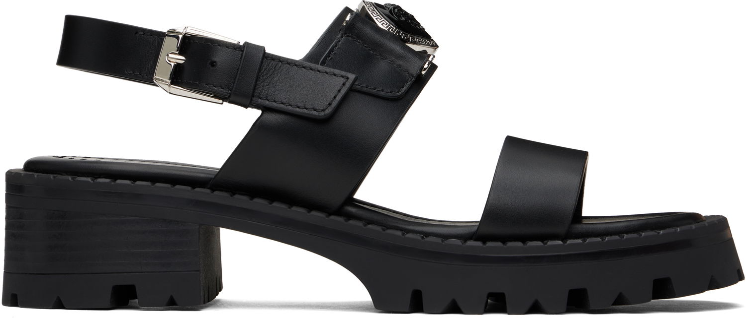 Superge in čevlji Versace Medusa Buckle Platform Block-Heel Sandals 80 mm Črna | 1015472_1A04174_1B00P, 0