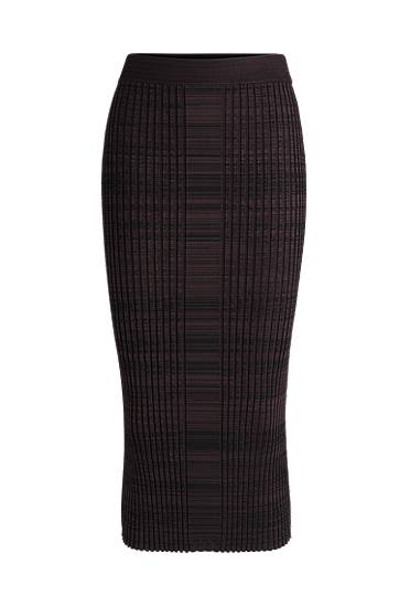 Krila BOSS Ribbed Knit Midi Skirt Rjava | 50518367