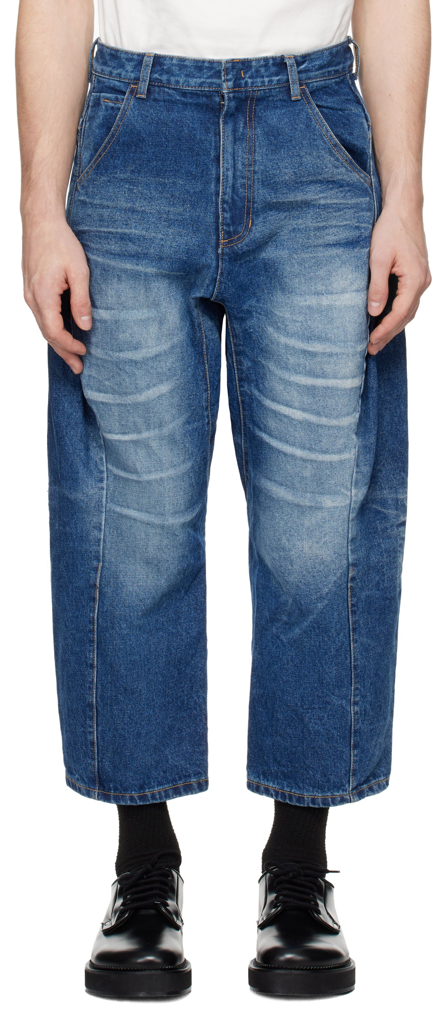 Kavbojke ADER ERROR Faded Wide Leg Jeans Modra | BN01FWJE0101BL, 0